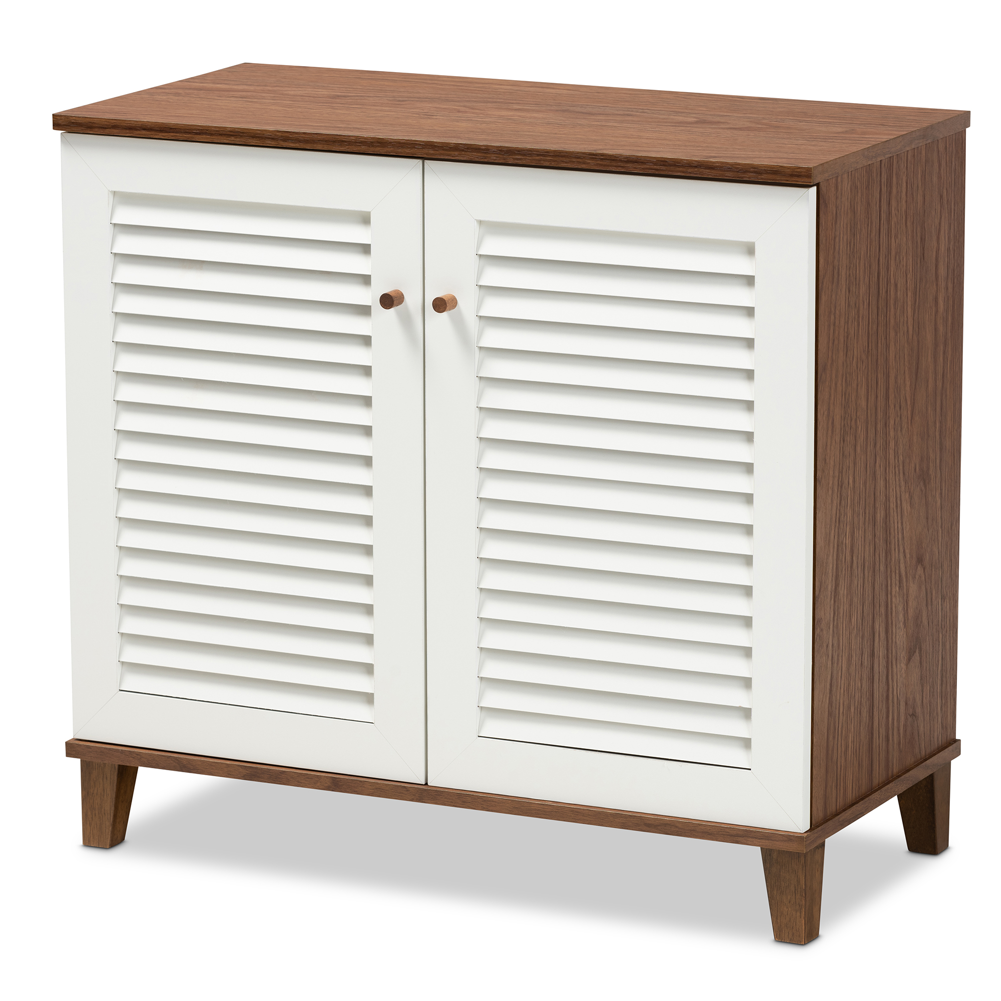 Baxton Studio Coolidge Modern and Contemporary White and Walnut